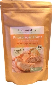 Unverträglichkeitsladen Histaminikus Backmischung knuspriger Franz für helle Brötchen und Baguettes glutenfrei histaminfrei vegan Bio